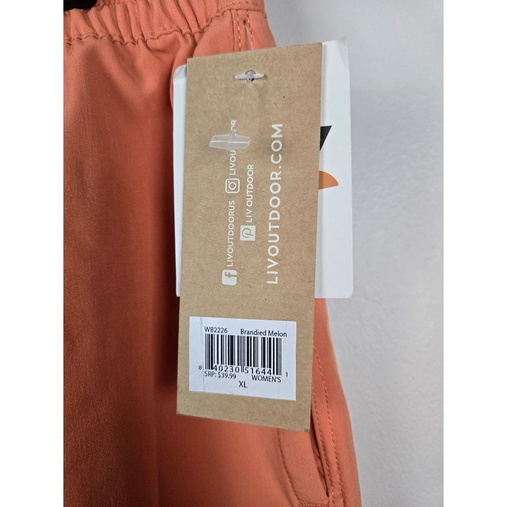 LIV Outdoor Womens WB2226 Shorts Brandied Melon Orange UPF 30+ Active Hiking XL - Picture 4 of 13